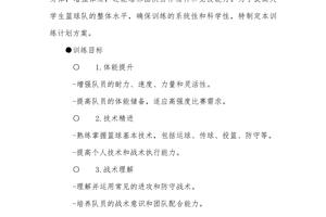 大学篮球队训练方案设计怎么写